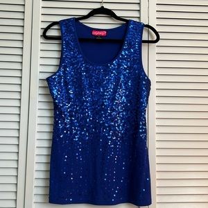 Say What? Royal Blue Sequin Tank 🌟🌟🌟 NWOT - GREAT FOR HOLIDAYS!